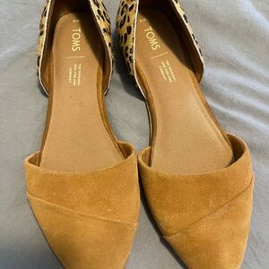 Toms Tan Suede Flats Sleek Slingback Design